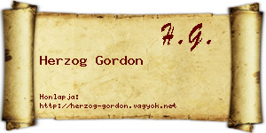Herzog Gordon névjegykártya